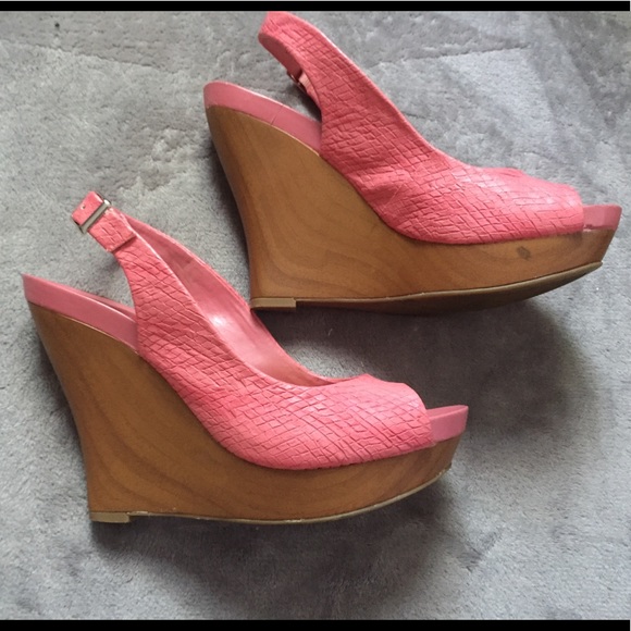 Jessica Simpson Wedge Peep Toe Sandals Size 7 - Picture 4 of 16